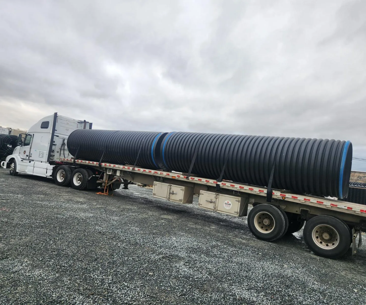 60 inch Corrugated HDPE on site